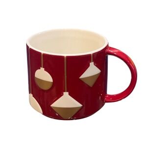 Starbucks Red Gold Christmas Holiday Ornament Coffee Mug Bone‎ China 2012